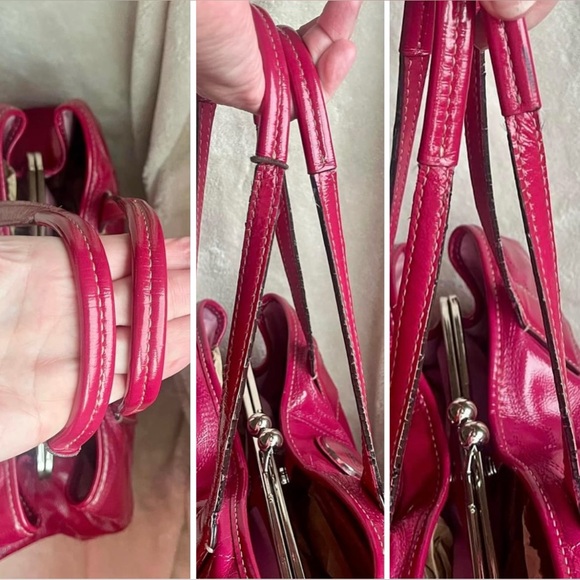Coach kiss lock #E1093-F15658 signature hot pink patent leather purse - Picture 14 of 17